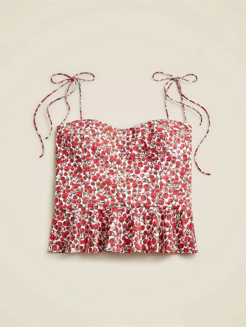 J.Crew Liberty Fabric Floral Tie Strap Camisole Pink White Size 8 Like New